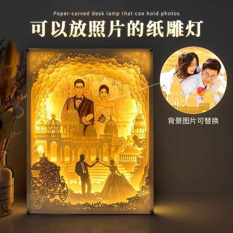 梦幻婚礼！可以放照片的纸雕灯