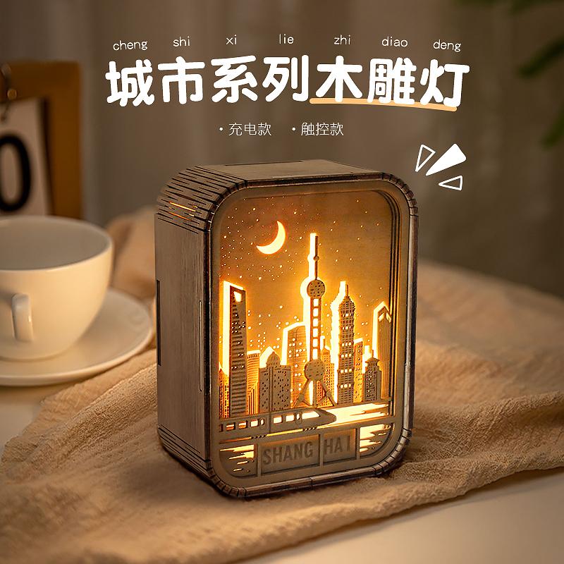 城市系列木雕灯，经典城市风光与木雕灯的精彩碰撞！