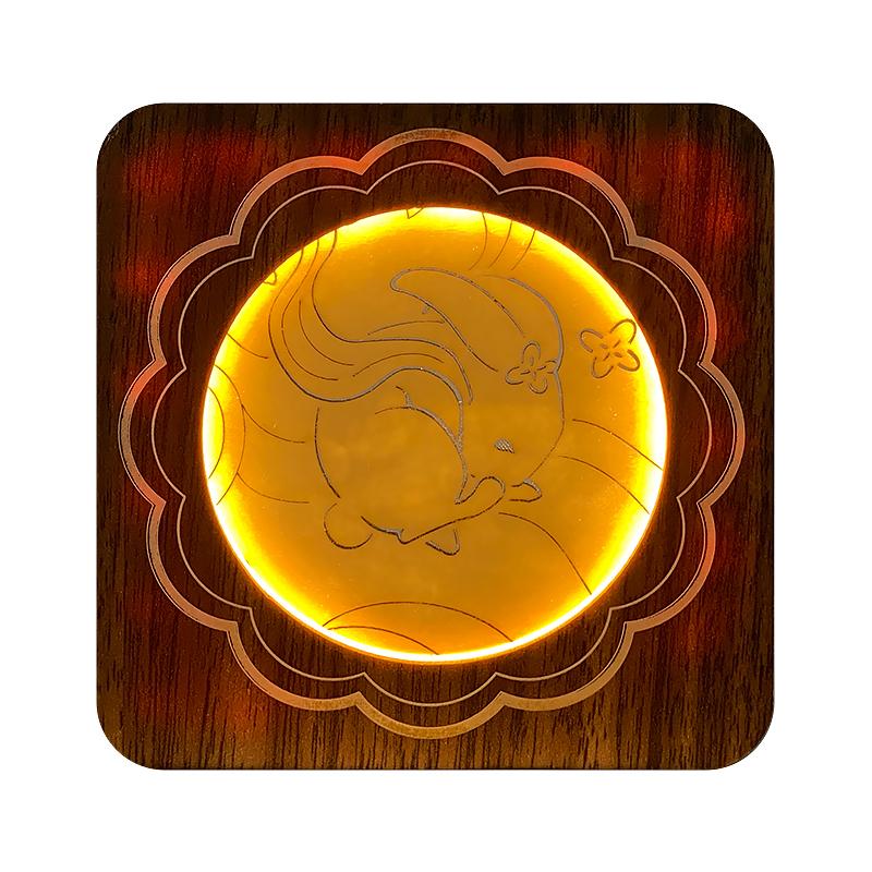 胡桃木小夜灯-半圆月