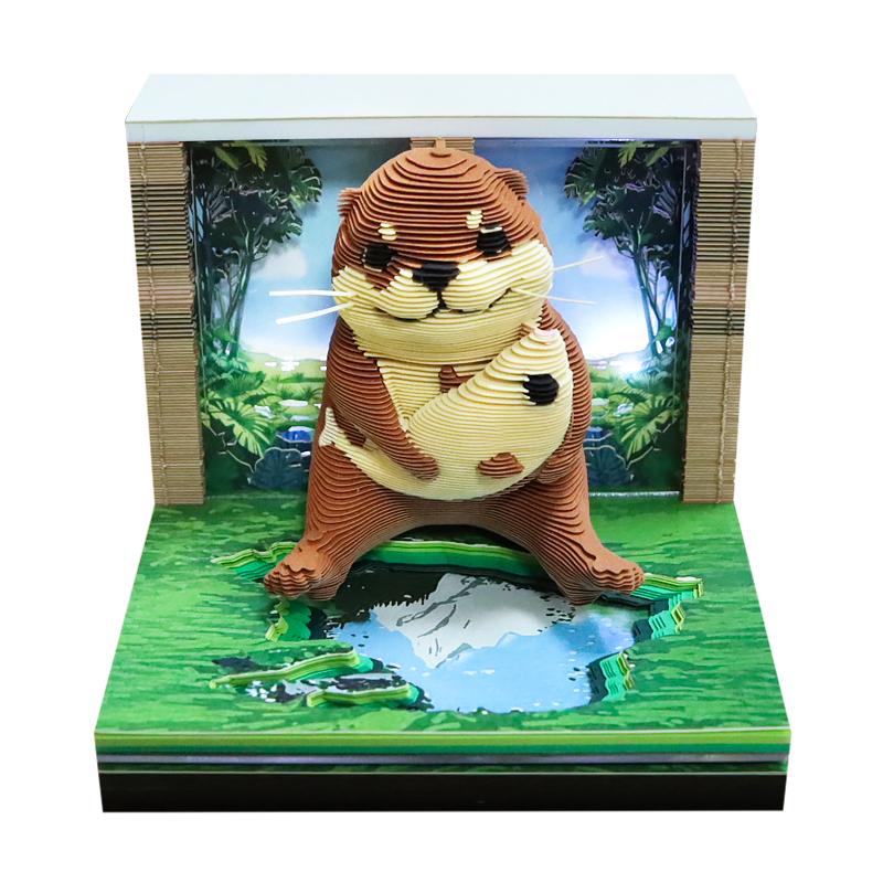 3D光影纸雕便签本 獭獭栖息地