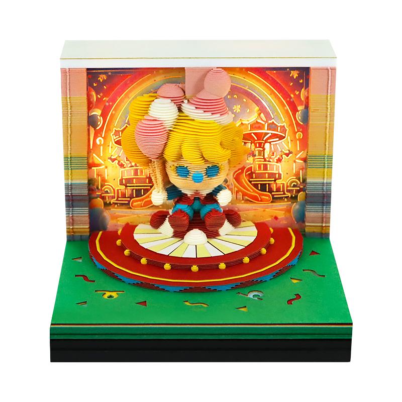 3D纸雕日历便签本缤纷小丑派对