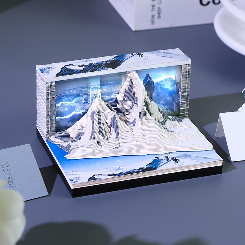珠穆朗玛峰3D纸雕日历便签