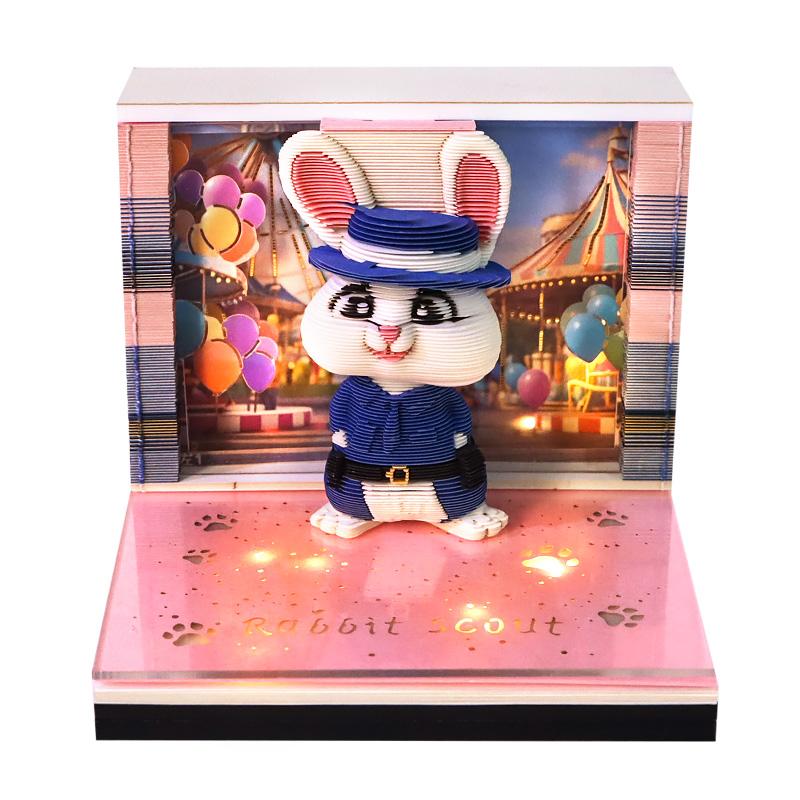 兔兔指挥官3D纸雕日历便签